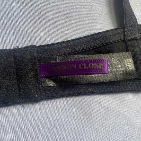 Maison Close Faux Leather/Fishnet Bra - Picture 3 of 4